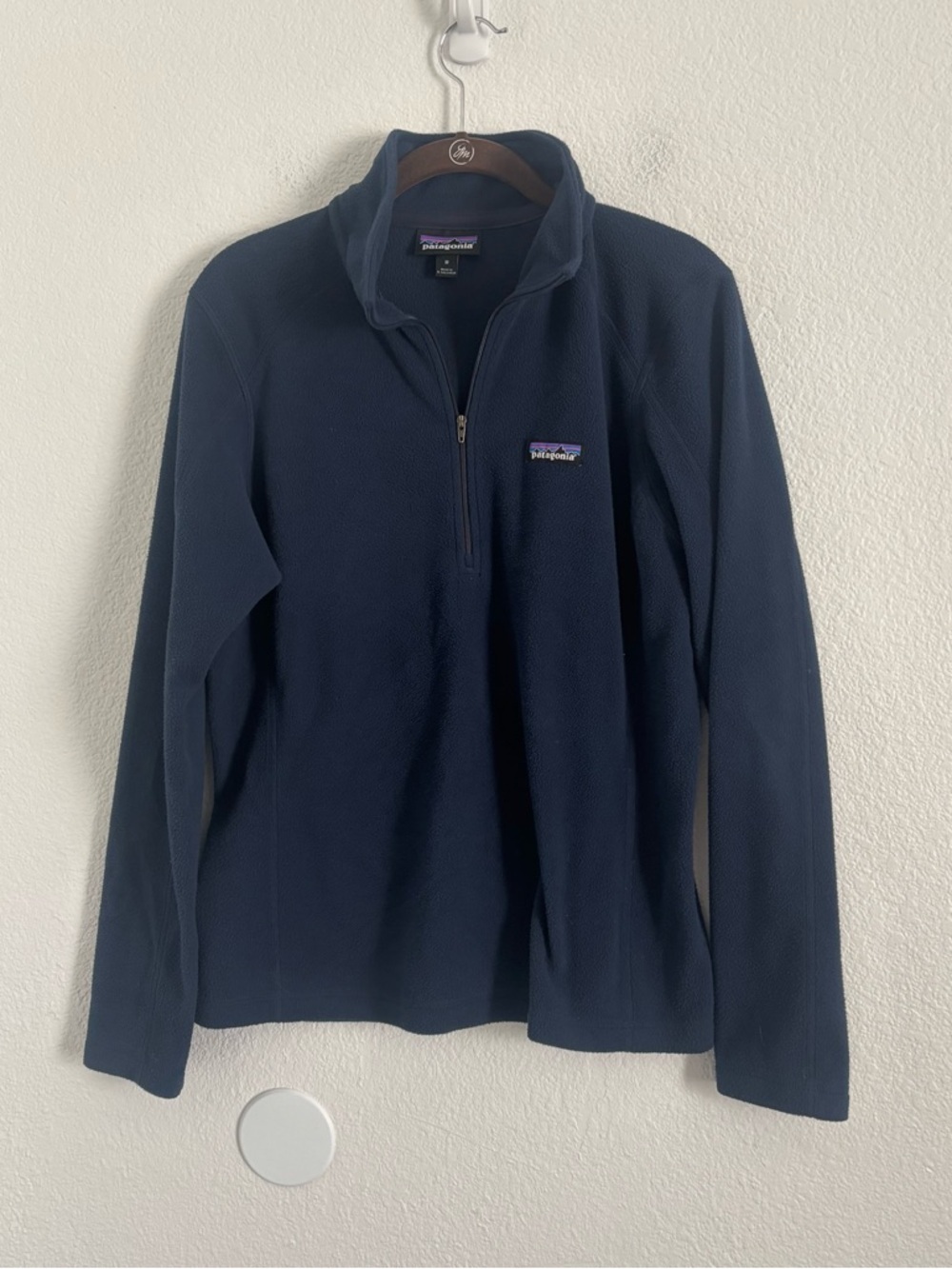 Patagonia Women's Size Medium Blue Micro D 1/4 Zip Fleece Sweater